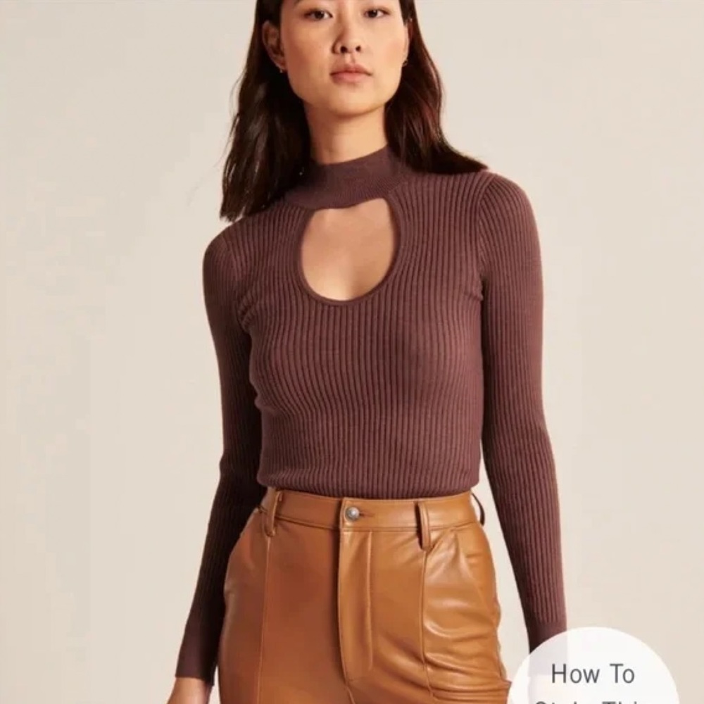 NWT❗️A&F Keyhole Mockneck Knit Top